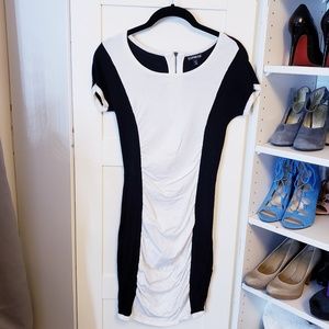Express B&W Color Block Knit Dress XS